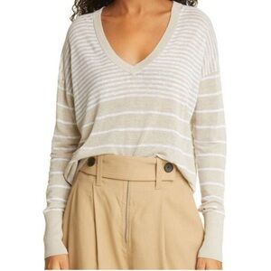 NWT Judith & Charles Linen Poppy Stripe Lightweight
Long Sleeve Sweater (Large)